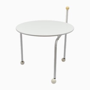 Table Pliante Ronde Blanche par Tord Bjorklund pour Ikea, Suède, 1980s