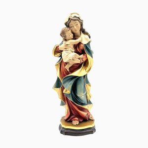 Vintage Madonna and Child in Hand-Carved Maple, Germany, 1980s