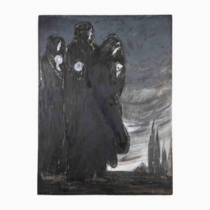 Gabriele Galantara, The Shadows, Tempera & Watercolor, Early 20th Century