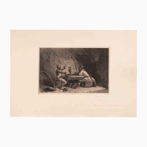 Jean Bactiste Victor Loutrel, Les Buveurs, Lithographie, 1850