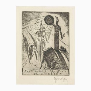 Jan Konupek, Ex Libris Doctr D. Teller, Acquaforte, 1923