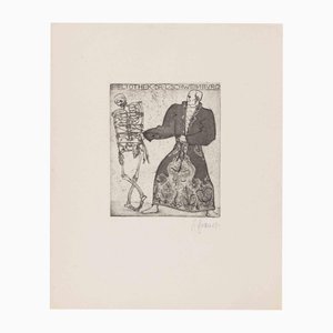 Frank Sepp, Ex Libris Bibliothek dr. L. Schweinburg, Etching, 1920s