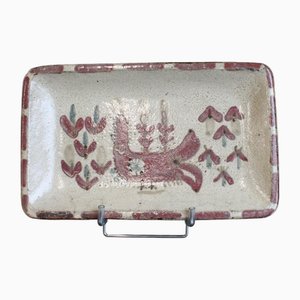 Vassoio vintage in ceramica di Gustave Reynaud per Le Mûrier, Francia, anni '60