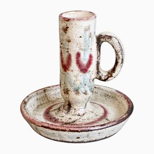 Vintage French Ceramic Candle Holder by Gustave Reynaud for Le Mûrier, 1960s