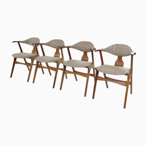Vintage Cow Horn Chairs by Louis Van Teeffelen, 1960s, Set of 4