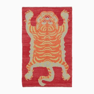 Tiger-Skin Teppich in Crimson Ground mit kräftigem Orange Bild von Rug&Kilim