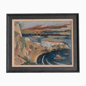 Robert Simon, Landscape, Oil on Board, Framed