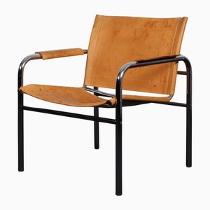 Fauteuils Klinte en Cuir et Acier Tubulaire attribués à Tord Björklund pour Ikea, 1960s, Set de 2