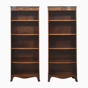 Mahogany Open Bookcases, 1890s, Set of 2