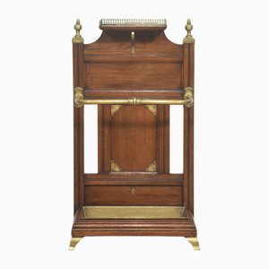 Oak and Brass Umbrella Stand