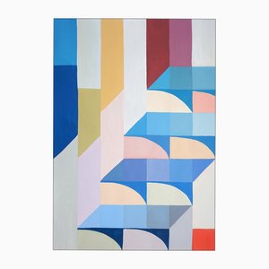 Natalia Roman, Staircase to Summit, 2025, Acrilico su carta da acquerello