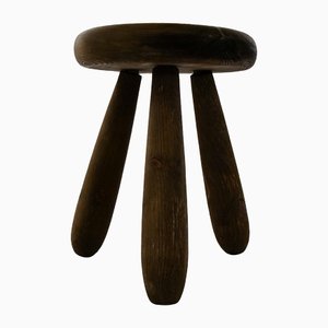 Skulpturaler Hocker aus gebeiztem Kiefernholz, Ingvar Hildingsson zugeschrieben, Schweden, 1970er