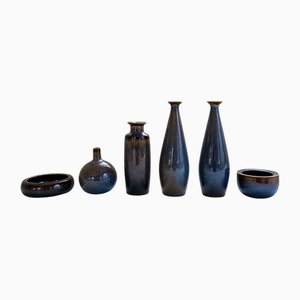 Mid-Century Modern Vessels attributed to Carl-Harry Stålhane for Rörstrand, Sweden, 1950s, Set of 6