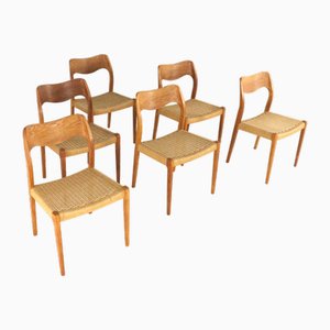 Modell 71 Stühle von Niels Otto Møller für JL Møllers Møbelfabrik, 1920er, 6er Set