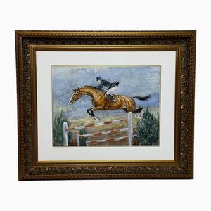 Follower of Lionel Edwards, Pat Smythe and Finality, 1949, Watercolor