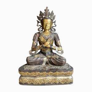 Vintage Large Brass Nepalese Sitting Buddha