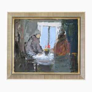 Momenti condivisi, Dipinto ad olio, Incorniciato