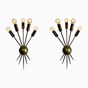 Mid-Century Modern Italian Wall Lights from Stilnovo, 1950s, Set of 2