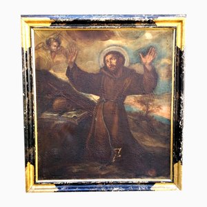 Heiliger Franziskus in Ekstase, Frühes 17. Jh., Gemälde auf Leinwand, Gerahmt