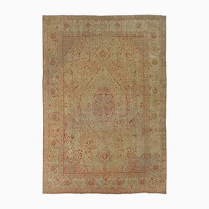 Antique Mohtasham Rug with Soft Rose and Ivory Medallion