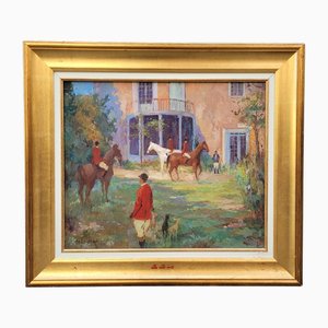 Fran Baró, Au Club Hippique Fran Baró, 1950s, Oil on Canvas