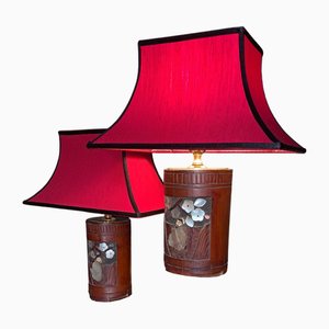 Lampes Brosse en Bambou, Chine, 19ème Siècle, Set de 2