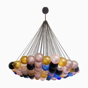 Scenographic Multicolor Ballotton Balls Murano Glass Chandelier by Simoeng
