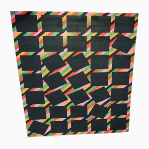 Modern Checkered Rug, 1980s