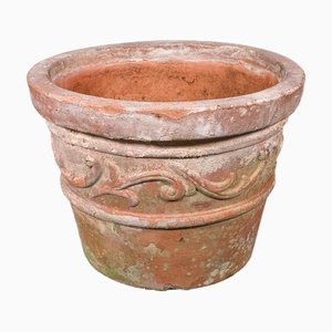 Vaso da giardino antico vittoriano in terracotta, Regno Unito, inizio XX secolo
