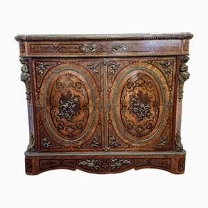 Antique French Marquetry Inlaid Cabinet, 1880s