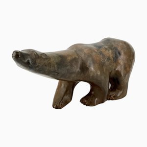 Pierre Chenet, Scultura Art Deco di orso polare, anni '20-'40, bronzo