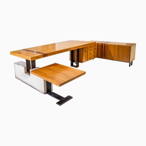 Großer U-förmiger Chefschreibtisch, Italien, 1960er
