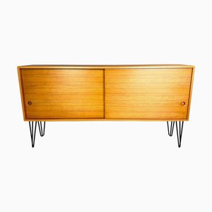 Mid-Century Sideboard aus Nussholz mit Haarnadelbeinen