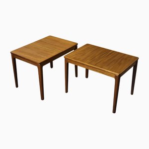 Mid-Century Scandinavian Modern Brown Teak Side Tables by Albert Larsson for Alberts Tibro, 1960s, Set of 2