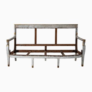 Grau lackiertes Sofa im Empire-Stil, 19. Jh.
