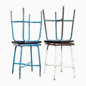 Sgabelli da laboratorio con sedile in bachelite, anni '50, set di 4