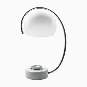 Space Age Table Lamp with Marble Base and Storage Tray, Italy, 1970s