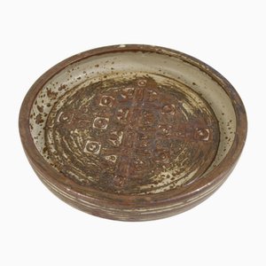 Large Mid-Century Danish Stoneware Dish from Jørgen Mogensen, 1970s