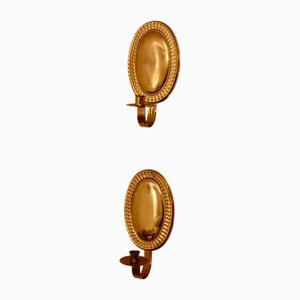 Mid-Century Swedish Brass Sconces, Set of 2