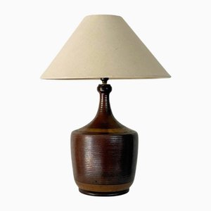 Mid-Century Fluted Stoneware Table Lamp, France, 1970s