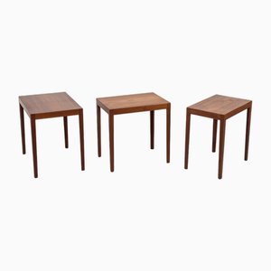Danish Teak Side Tables, 1960s, Set of 3