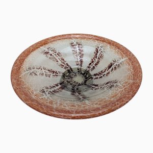 Große Art Deco Ikora Glasschale von Ernst Wiedmann für WMF, 1930er