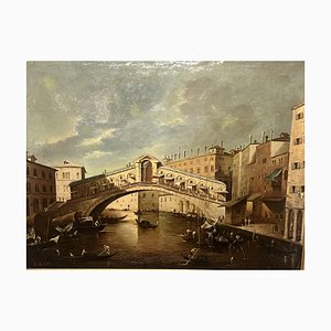 Venice Grand Canal, Italy, Oil on Canvas, 19th Century