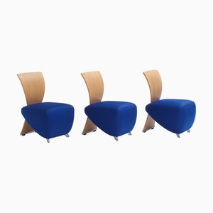 Bobo Easy Chair in Blue Fabric by Dietmar Sharping for Le Dauphin, 1999