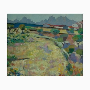 Antoni March Salas, Paisaje de Sant Salvador de Guardiola, años 70, Oleo a bordo