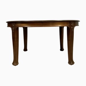 Art Nouveau Extendable Mahogany Table, 1900s