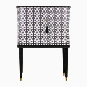 Vintage Swedish Modern Bar Cabinet in Graphic Design, 1940s