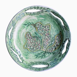 Glasierter Vintage Keramik Teller von Faucigny Lucinge, 1950er