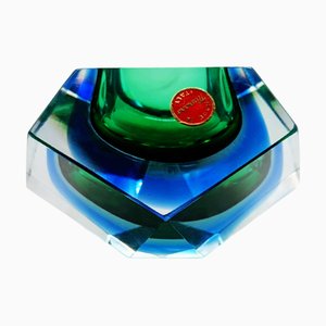Cenicero italiano vintage de cristal de Murano de Flavio Poli para Seguso, años 60