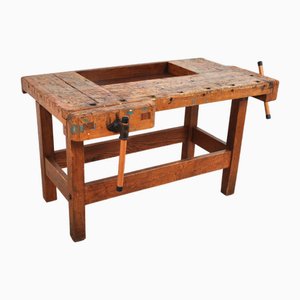 Vintage Carpenters Workbench in Beech from Nooitgedagt, 1950s